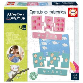 Oktatójáték matematikai egyenletek Educa Számolni tanulok ábrák révén 64 darabos spanyolul 4 évtől kép