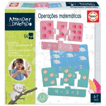 Oktatójáték matematikai műveletek Educa Képekkel tanulok számolni 64 darabos portugálul 4 évtől kép