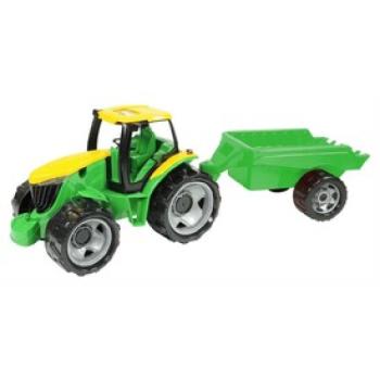 Óriás traktor utánfutóval - zöld, 94 cm kép