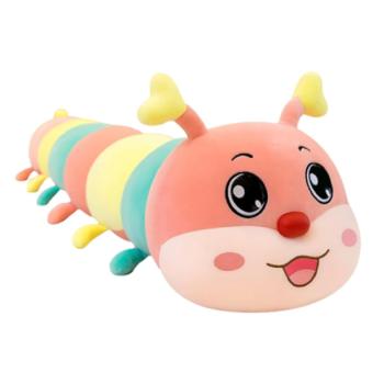 Óriási 3 az 1-ben szivárványos plüss hernyó – 12 lábú puha alvóka, ölelő párna és játék gyerekeknek 65 cm (BBLPJ) kép