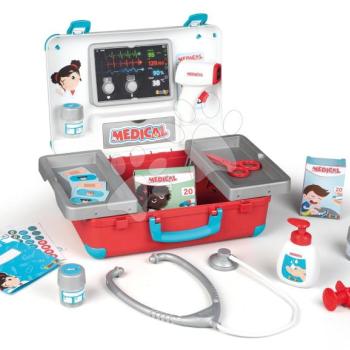 Orvosi koffer technikai felszereléssel Medical Case Smoby 12 orvosi tartozékkal és készülékkel kép