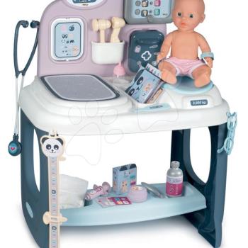 Orvosi vizsgáló pult Baby Care Center Smoby elektronikus hanggal és fénnyel és játékbaba 28 kiegészítővel 3 éves kortól kép