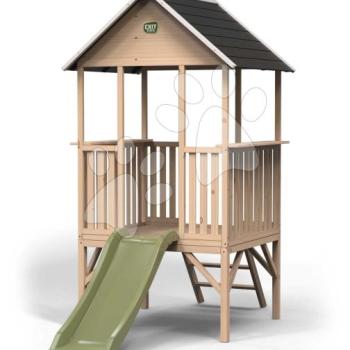 Panorámás házikó pilléreken Panorama 300 Wodden Playhouse Exit Toys ciprusfából csúszdával kép