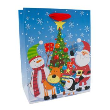 Papírtasak karácsonyi, prémium M 18x23cm kép