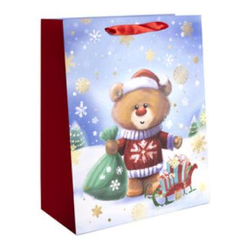 Papírtasak maci ajándékkal 18 x 23 cm kép