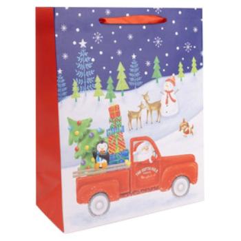 Papírtasak Mikulás autón 2632 kép