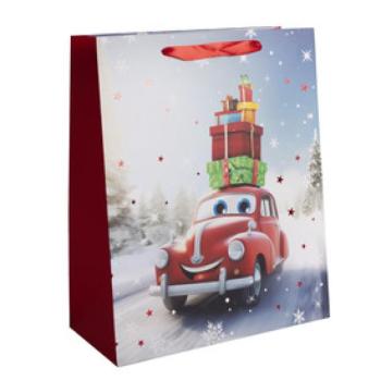 Papírtasak piros autó 18x23 kép