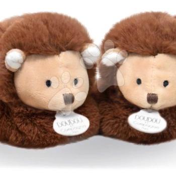 Papucsok kisbabának Hedgehog Booties Unicef Collection Doudou et Compagnie ajándékcsomagolásban barna 0-6 hó kép
