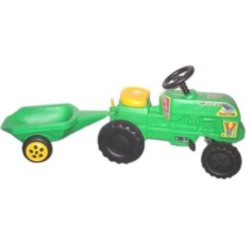 Pedálos farmer traktor utánfutóval kép