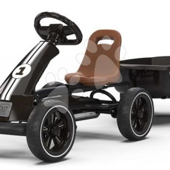 Pedálos gokart utánfutóval Go Kart Foxy Espresso Black Exit Toys fémvázzal strapabíró EVA kerekekkel és állítható üléssel 2–5 éves korosztálynak kép