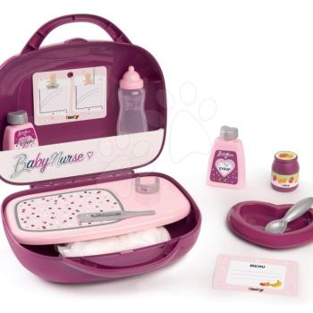 Pelenkázó szett bőröndben Violette Baby Nurse Smoby játékbabának 12 kiegészítővel kép