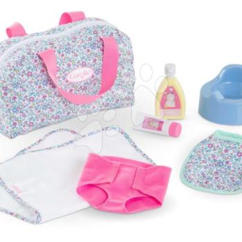 Pelenkázótáska játékbabának Flowered Changing Accessories Set Corolle 36 cm babának 7 kiegészitő 24 hó-tól kép