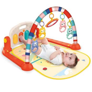 Piano Fitness baba játszószőnyeg - állatos csörgőkkel, hang-, és fényhatásokkal, altatózenével - piros (BBJ) kép