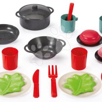 Piknik kosár ebédkészlettel100% Chef Écoiffier 23 cm fazékkal serpenyővel evőeszközökkel és makarónokkal 22 részes 18 hó-tól kép