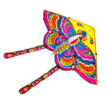 Pillangó alakú papírsárkány vidám, színes mintával és szalagokkal - 90 x 48 cm (BBI-9672) kép