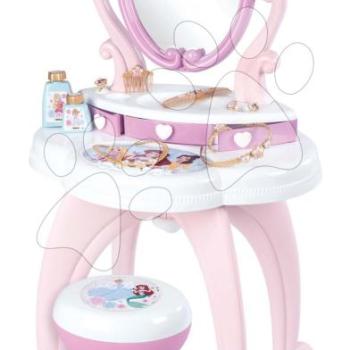 Pipere asztal Disney Princess 2in1 Hairdresser Smoby kisszékkel és 10 kiegészítővel szépítkezéshez 94 cm magas kép