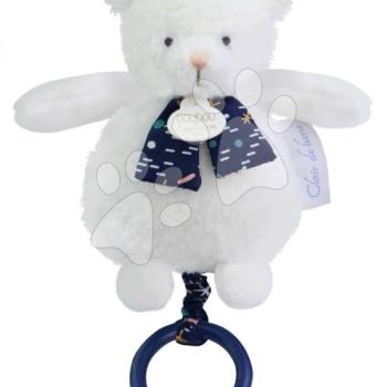 Plóss mackó dallammal sötétben világít Moonlight Collection Music Box Doudou et Compagnie ajándékcsomagolásban fehér 17 cm 0 hó-tól DC4317 kép