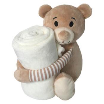 Plüss állatok 25cm takaróval, többféle kép