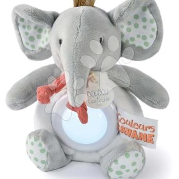 Plüss elefánt éjjeli fénnyel Nightlight Couleurs Savane Doudou et Compagnie szürke 15 cm 0 hó-tól DC4080 kép