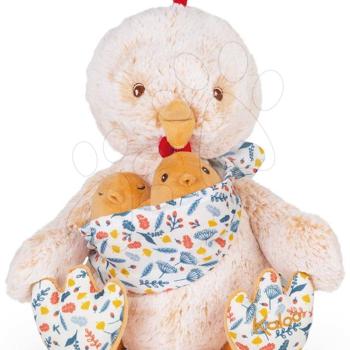 Plüss kakas papa kiscsibéivel Linoo Chicken Dad Plush Paul Kaloo krémszínű 35 cm puha plüssből ajándékdobozban 0 hó-tól kép