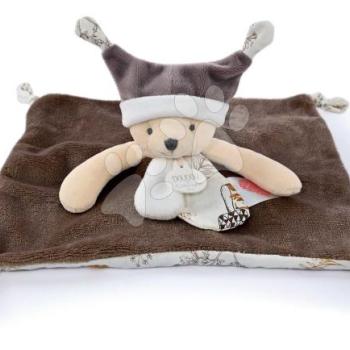 Plüss maci dédelgetésre Bear Taupe Flat Comforter Doudou et Compagnie QR kóddal mesékre barna 25 cm 0 hó-tól kép