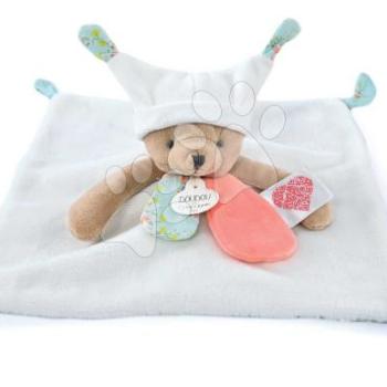 Plüss maci dédelgetésre White Bear Flat Comforter Doudou et Compagnie QR kódal mesékre fehér 25 cm 0 hó-tól kép