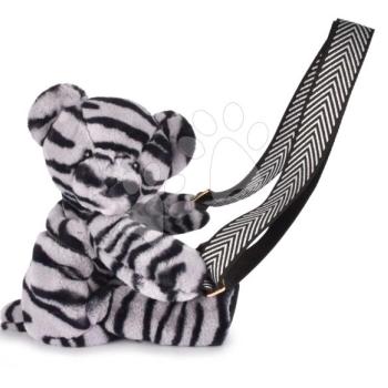 Plüss mackó crossbody táska Bag Zebra Teddy Bear Doudou et Compagnie pánttal fekete-fehér 30 cm 24 hó-tól kép