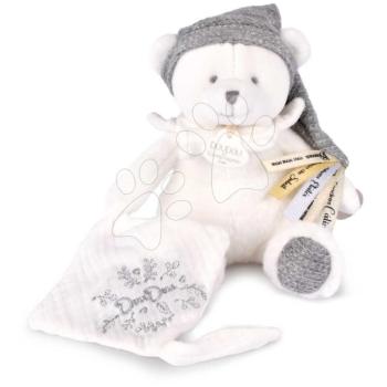 Plüss mackó cumitartó csipesszel Doudou 25 Years Dummy Holder Grey Doudou et Compagnie szülinapi kiadás szürke 20 cm 0 hó-tól kép