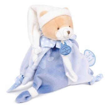 Plüss mackó cumitartó csipesszel Ours Petit Chou Doudou Dummy Holder Doudou et Compagnie ajándékcsomagolásban kék 17 cm 0 hó-tól kép