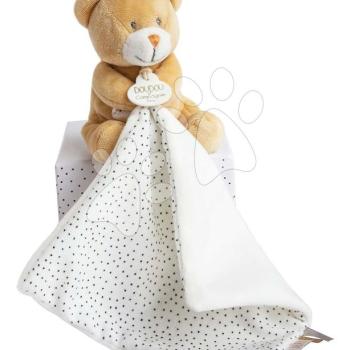 Plüss mackó dédelgetésre Bear Little King Perlidoudou Doudou et Compagnie barna 10 cm ajándékcsomagolásban 0 hó-tól DC3515 kép