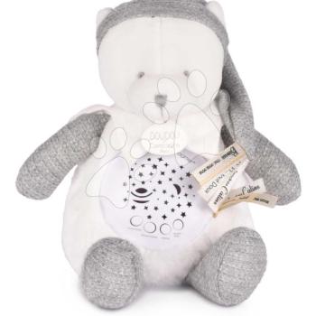 Plüss mackó Doudou 25 Years Musical Night Light Star Projector Grey Doudou et Compagnie fénnyel zenével és fehér zajjal szürke 19 cm 0 hó-tól kép