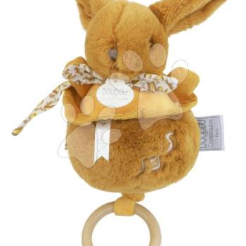 Plüss nyuszi dallammal Lapin Dodou Music Box Ochre Doudou et Compagnie ajándékcsomagolásban sárga 20 cm 0 hó-tól kép