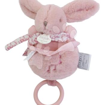 Plüss nyuszi dallammal Lapin Dodou Music Box Pink Doudou et Compagnie ajándékcsomagolásban rózsaszín 20 cm 0 hó-tól DC4366 kép