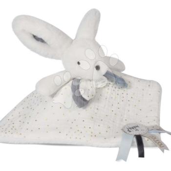 Plüss nyuszi dédelgetéshez Bunny Happy Glossy Doudou et Compagnie fehér 25 cm ajándékcsomagolásban 0 hó-tól kép