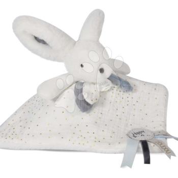 Plüss nyuszi dédelgetéshez Bunny Happy Glossy Doudou et Compagnie kék 25 cm ajándékcsomagolásban 0 hó-tól DC3742 kép