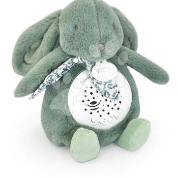 Plüss nyuszi Musical Night Light Star Projector Green Doudou et Compagnie fénnyel zenével és fehér zajjal zöld 16 cm 0 hó-tól kép