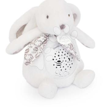 Plüss nyuszi Musical Night Light Star Projector White Doudou et Compagnie fénnyel zenével és fehér zajjal fehér 16 cm 0 hó-tól kép