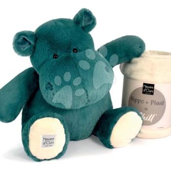 Plüss víziló takaróval Emerald Green Hippo Chill Histoire d’ Ours zöld 45 cm 0 hó-tól kép