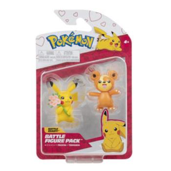 Pokémon 2 db-os figura csomag - Teddiursa és Valentin napi Pikachu kép