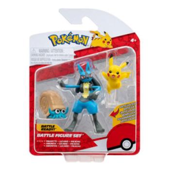 Pokémon 3 db-os figura csomag - Omanyte, Pikachu,  Lucario kép