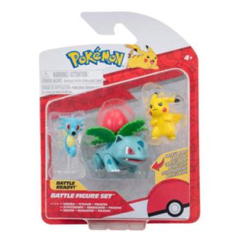 Pokémon 3 db-os figura csomag -  Pikachu, Horsea, Ivysaur kép