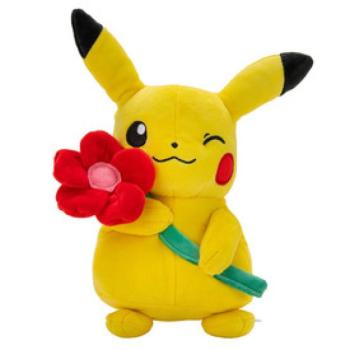 Pokémon plüss - Pikachu virággal 20 cm kép