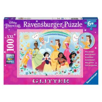 Puzzle 100 db - Disney Hercegnők-csillámos puzzle kép