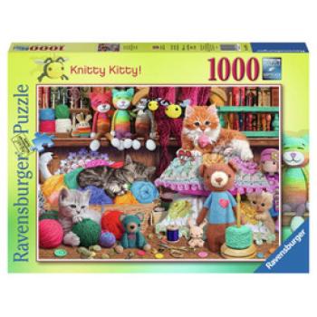 Puzzle 1000 db - Kötögetés cicákkal kép