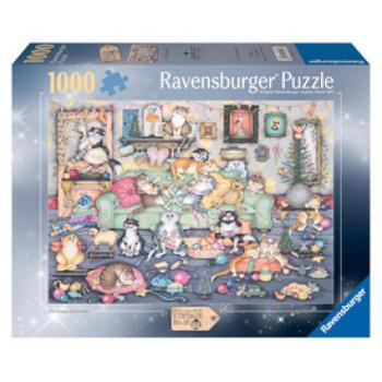 Puzzle 1000 db - Őrült macskák Karácsonya kép