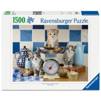 Puzzle 1500 db - Kismacskák a konyhában kép