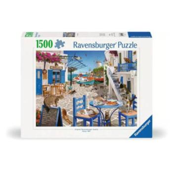 Puzzle 1500 db - Mykonosz macskái kép