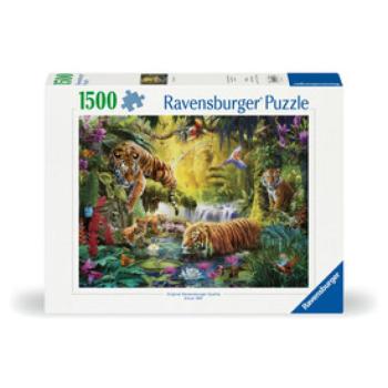 Puzzle 1500 db - Nyugodt tigrisek kép