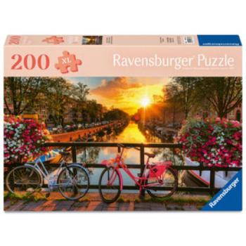 Puzzle 200 db - Naplemente Amszterdamban kép