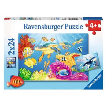 Puzzle 2x24 db - Színes víz alatti világ kép